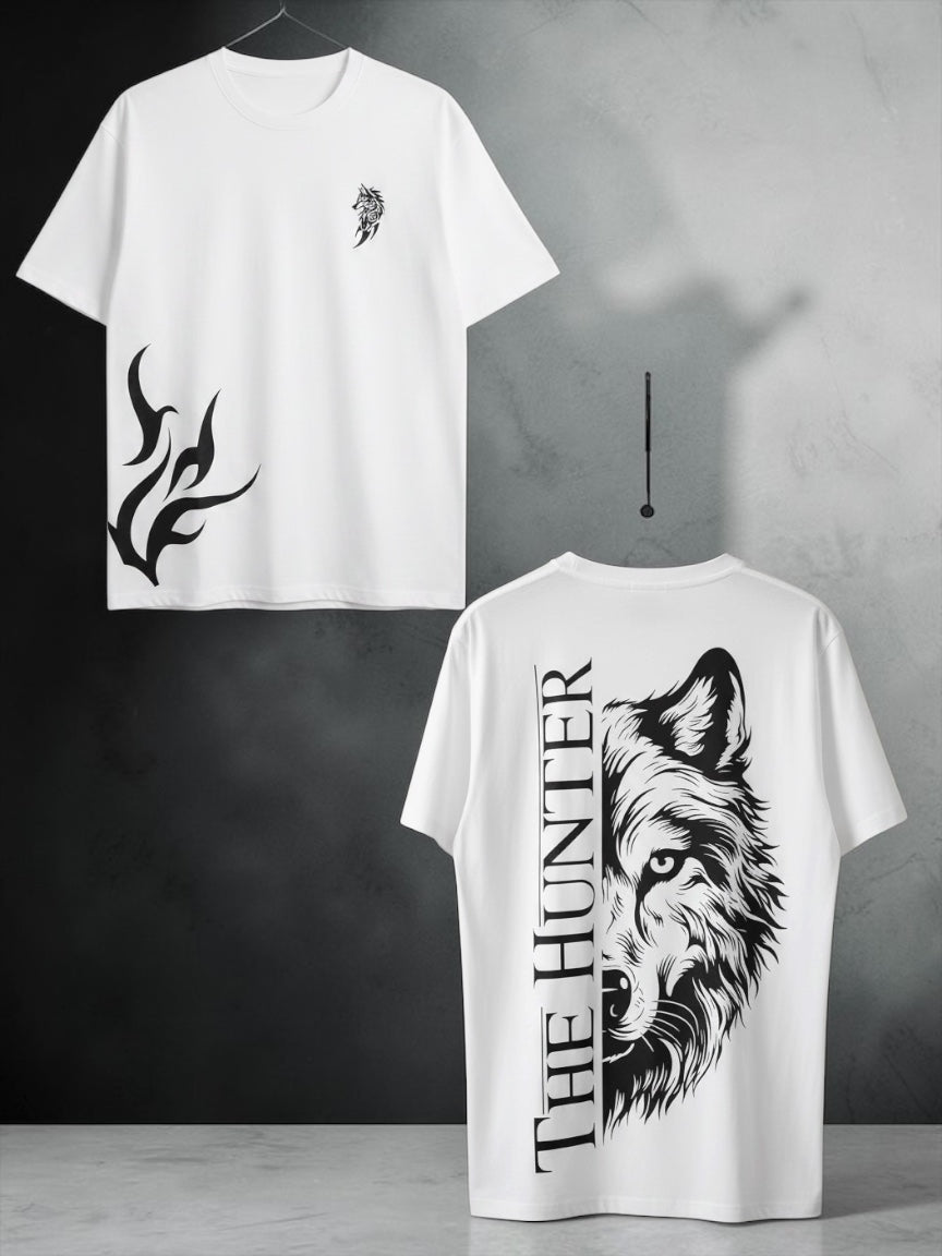 DUGS The Hunter Oversized Tee White Front and Back